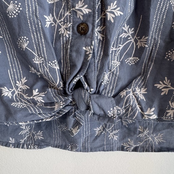 Toad&Co Womens Willet Tie Short Sleeve Shirt North Shore Floral Sz Large Organic - Picture 3 of 9